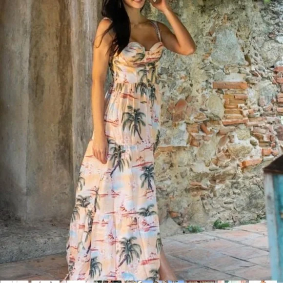 NWT Agua Bendita Dunna Luau Maxi Dress - Picture 4 of 12